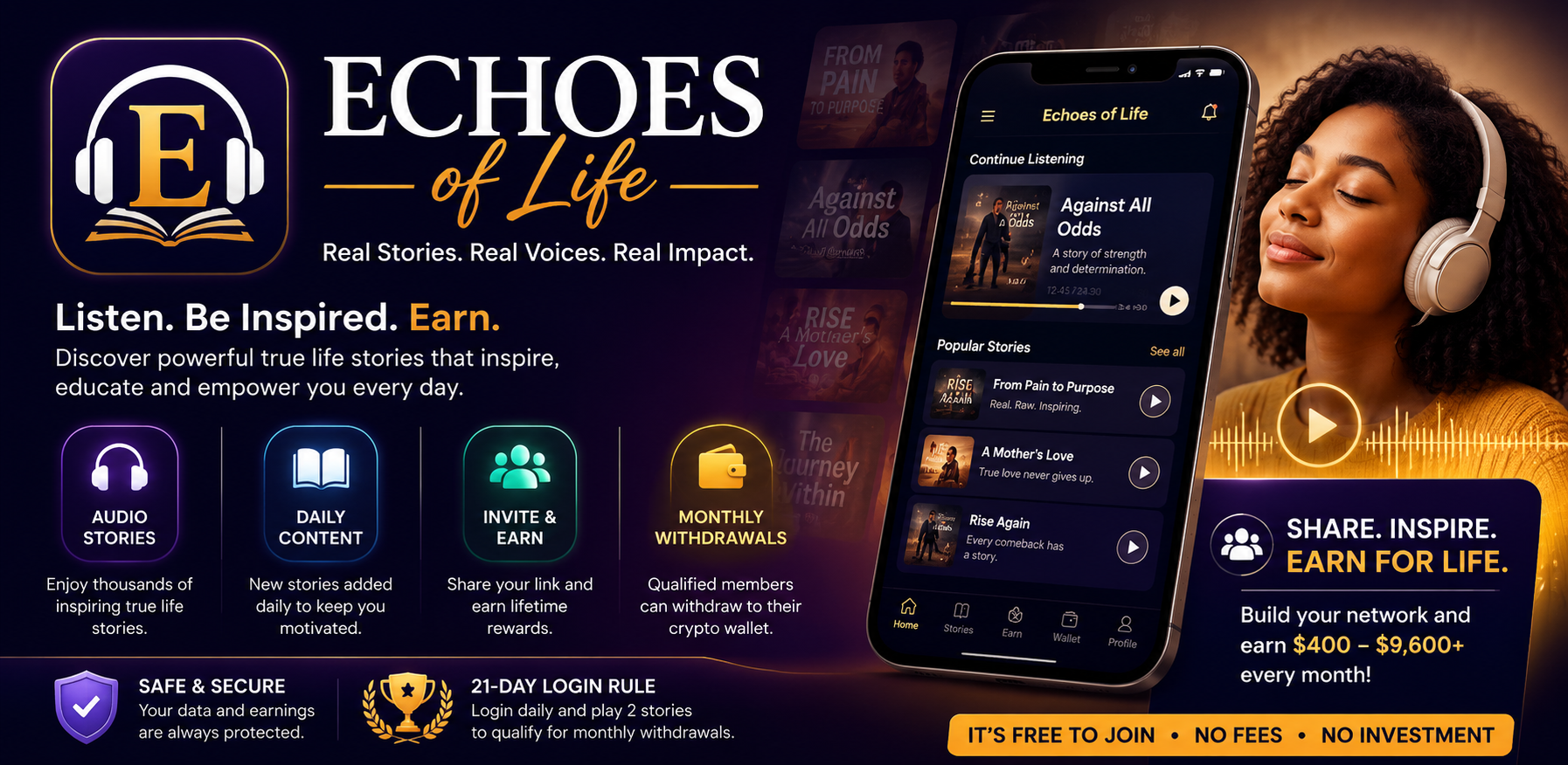 Echoes of Life — Share. Inspire. Earn for Life.